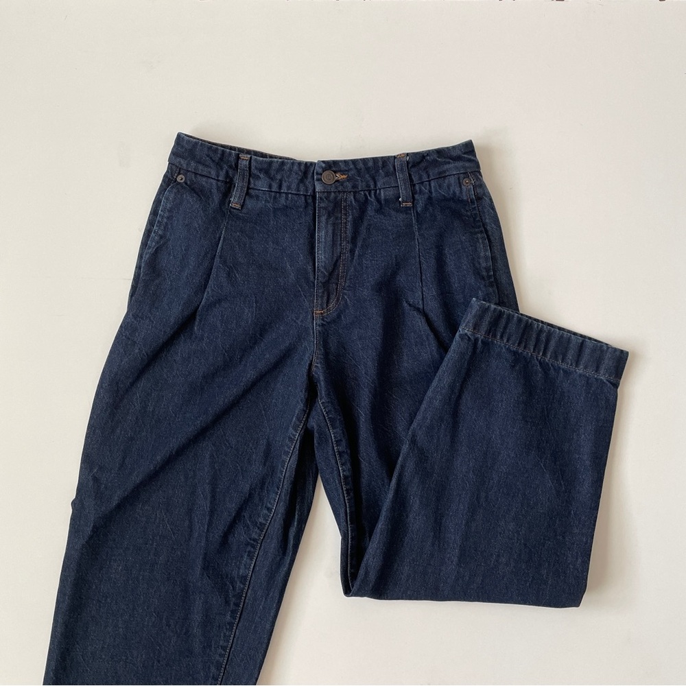 Banana Republic Luxe Mid Rise Straight Denim Jeans Dark Wash, Size 28/6 Regular - Picture 11 of 14